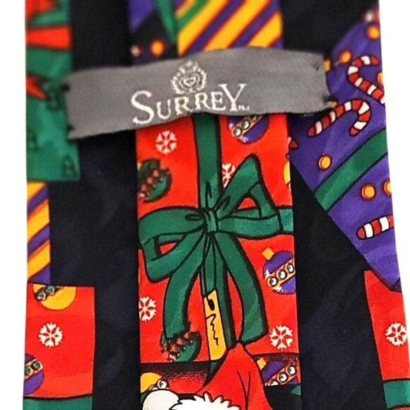 Christmas Tie Mice Wrapping Presents 60" Red Black Green Novelty by Surrey - Picture 5 of 6